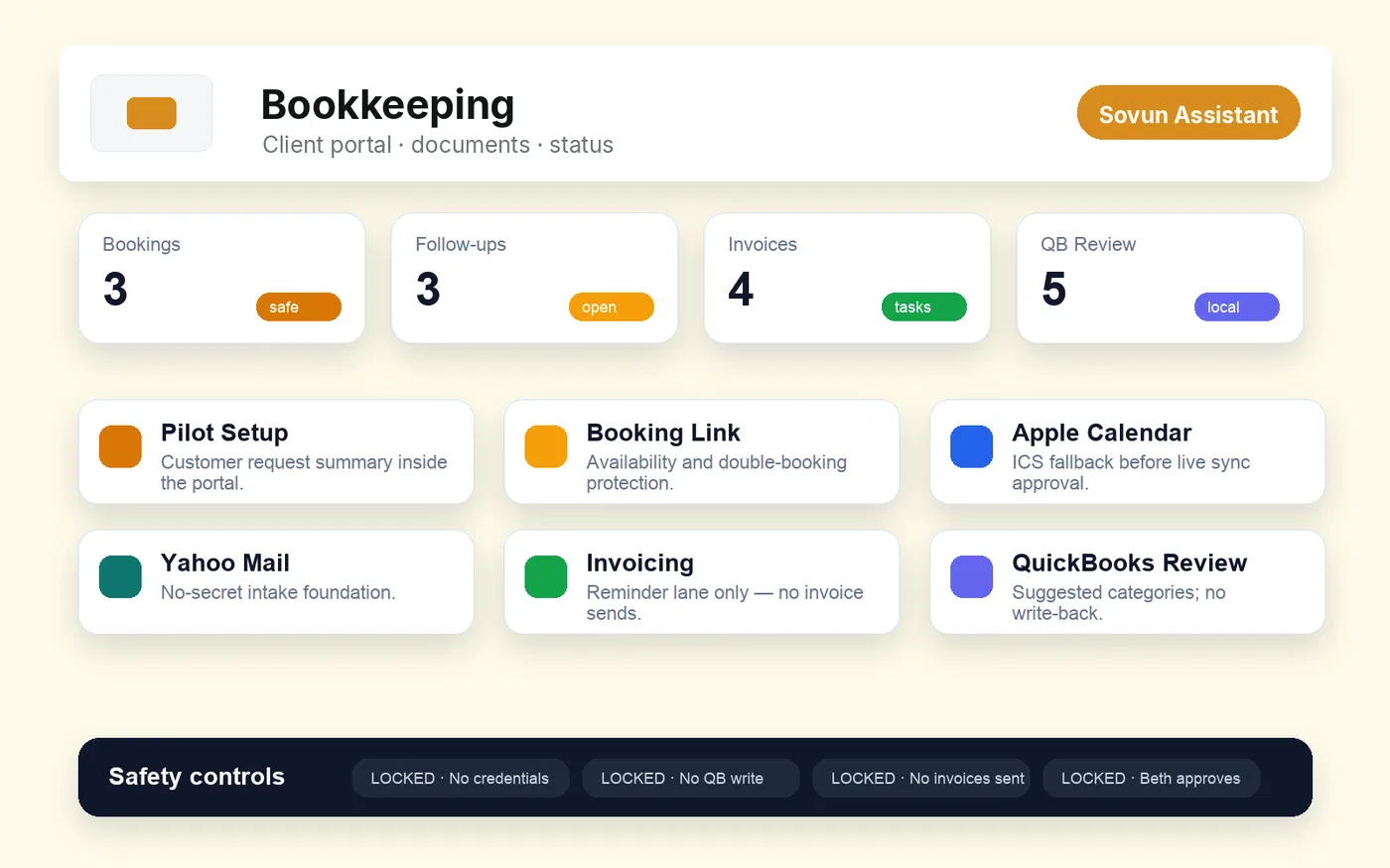 Bookkeeping client portal — documents and status